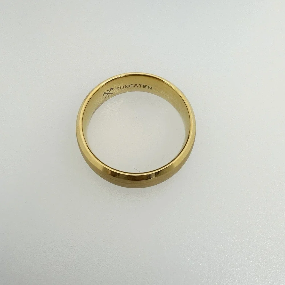 Manly Band The CEO 12.5 Men's Wedding Ring Gold Plated Tungsten Ring 8mm Wide - Picture 2 of 8